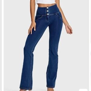 Freddy WRUP Denim High Waisted Bell Bottom Flare Jeans, XS